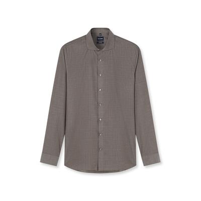 Businesshemd OLYMP "OLYMP No. Six, Super Slim, Haifisch", Herren, Gr. 39, Normaler Arm, braun, 100% Baumwolle, Hemden