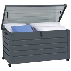 Outsunny Gartenbox Metall 311 Liter Auflagenbox mit Griffen Rollen Schloss Wasserdicht