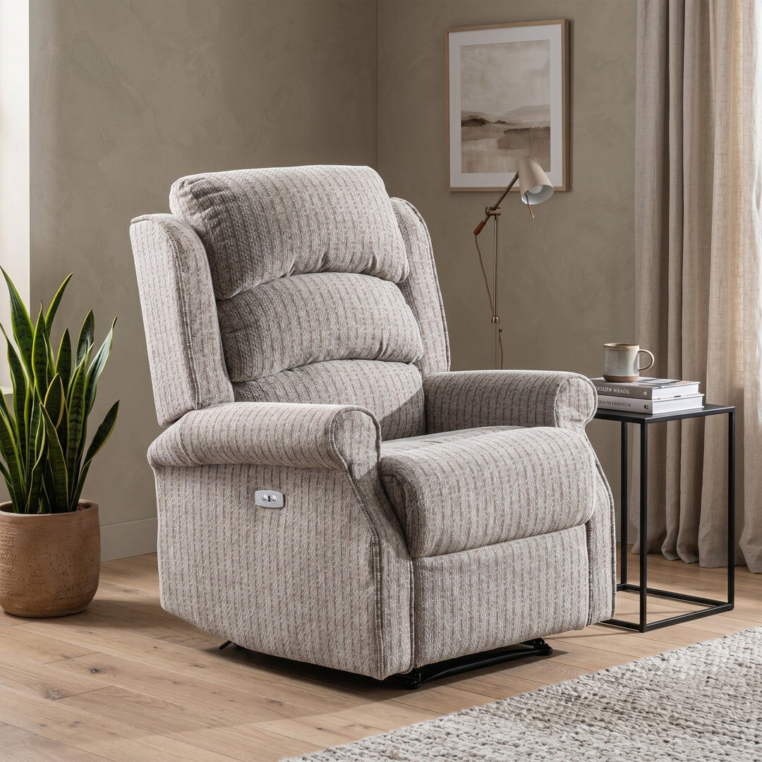 Fernleaf Lainey 79 cm Wide Twill Recliner Natural 106cm H X 79cm W X 90cm D