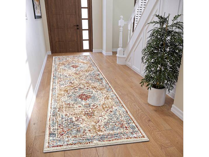 Tapis oriental Strozzi Multicolore/Multicolore 80 x 240cm Face avant : polypropylène Revers : jute / Polypropylène