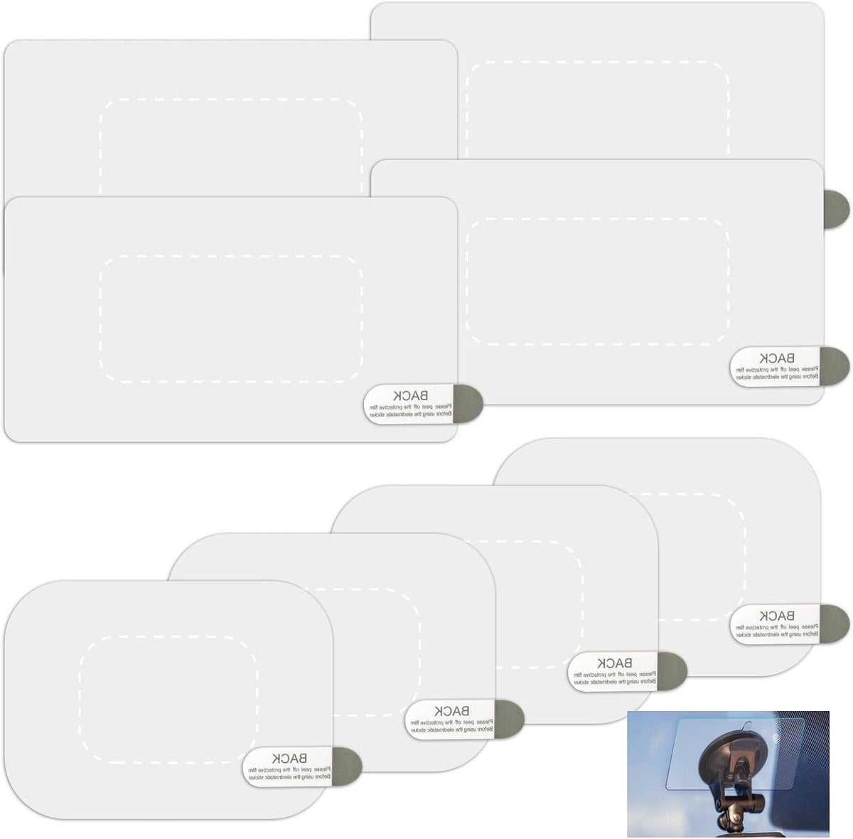 Dashcam Voorruitstickers - Statische Raamfolie voor Dashcam Montage - Transparant - 2 Maten