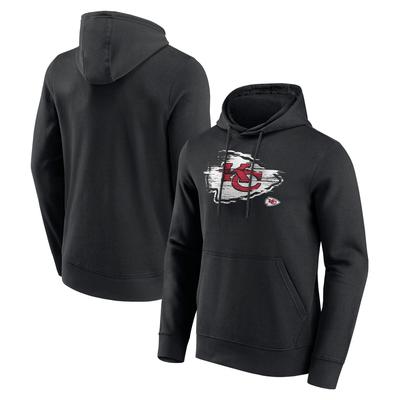 Kapuzenpullover FANATICS "Fanatics Hoodie Kansas City Chiefs Worn Graphic", Damen, Gr. XL, schwarz, 80% Baumwolle, 20% Polyester, Pullover Kapuzenpullover