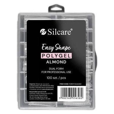 Silcare Dual Mould For Acrylic Gel Clear Almond 100Pcs. (Kunstnägel, Transparent) (43822026)