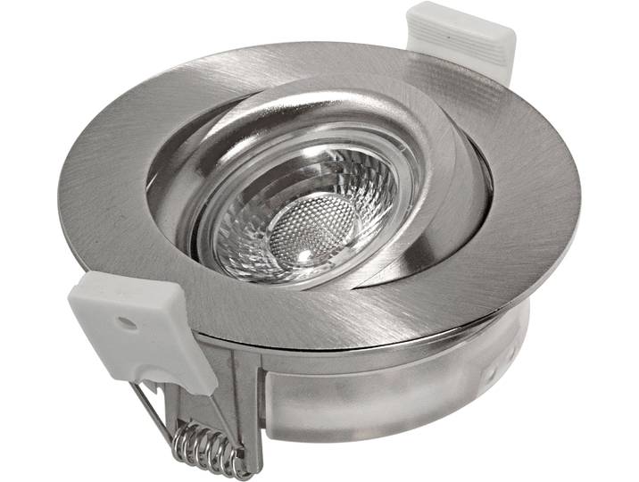 HEITRONIC LED Einbaustrahler DL6809 , grau (nickelfarben), 1, Ø 7,9cm H: 3,4cm, 1 Stk., Leuchten, Einbaulampe, Einbauleuchte, LED-Downlight, schwenk- und dimmbar, LED Einbaustrahler
