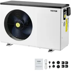 VEVOR Elektrische Pool-Wärmepumpe, 3,22–15,25kW Heizleistung, energiesparende Poolheizungen mit variabler Frequenz für 30–60m3 Aufstellpools, Heiz- und Kühlpool-Warmwasserbereiter AC 220–240V, 50Hz