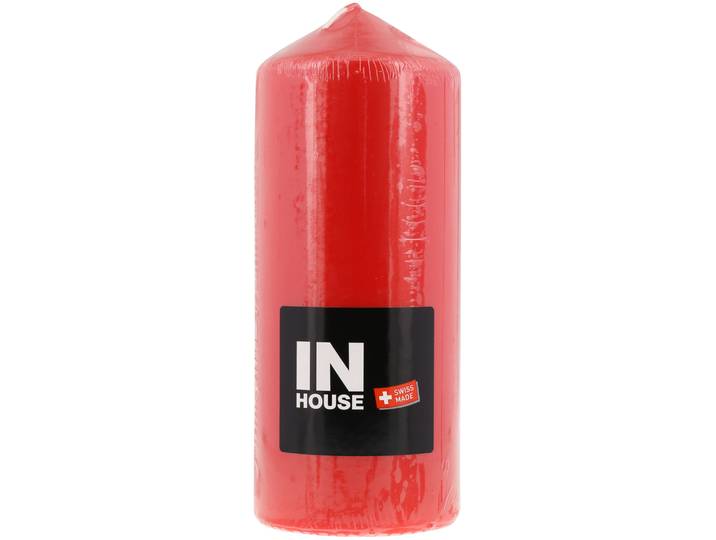 Inhouse Zylinderkerze 80x200 rot