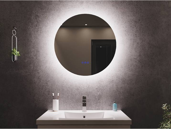 Miroir éclairé rond 60cm Transparent Verre miroir 60cm