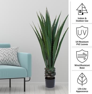 Pure Garden Giant Agave Fake Plant - 52-Inch