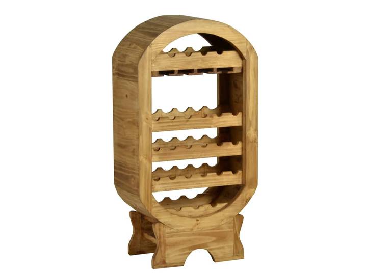 Mexico Weinregal - oval Massivholz Pinie Landhaus Mexiko Möbel Mexikanisch