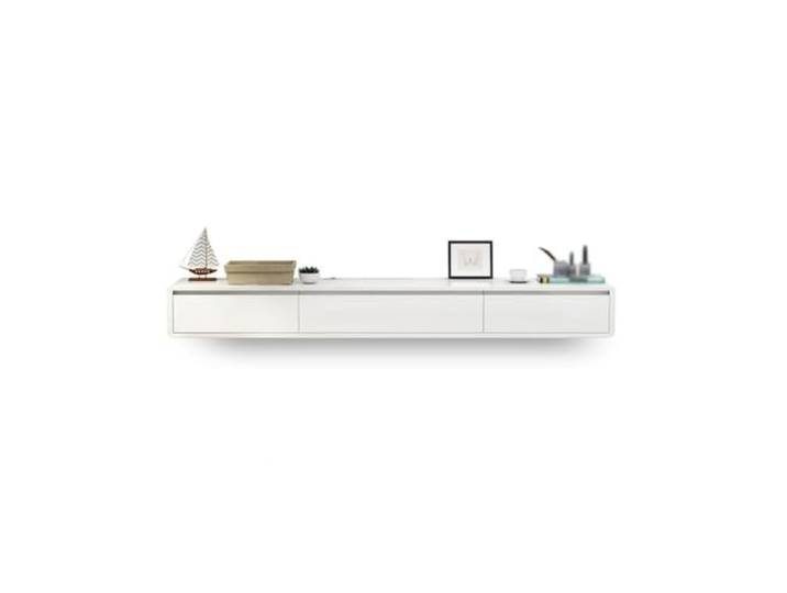Vfs8dQ5kt Medieneinheit Schwimmender TV-Ständer. Wandmontierte schwimmende Entertainment-Center-TV-Konsole(Weiß,140x20x24cm)