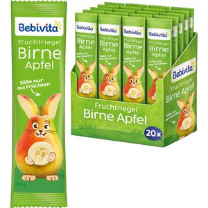 Bebivita Fruchtriegel Birne Apfel, ohne Zuckerzusatz, je 25 g, 20 Riegel
