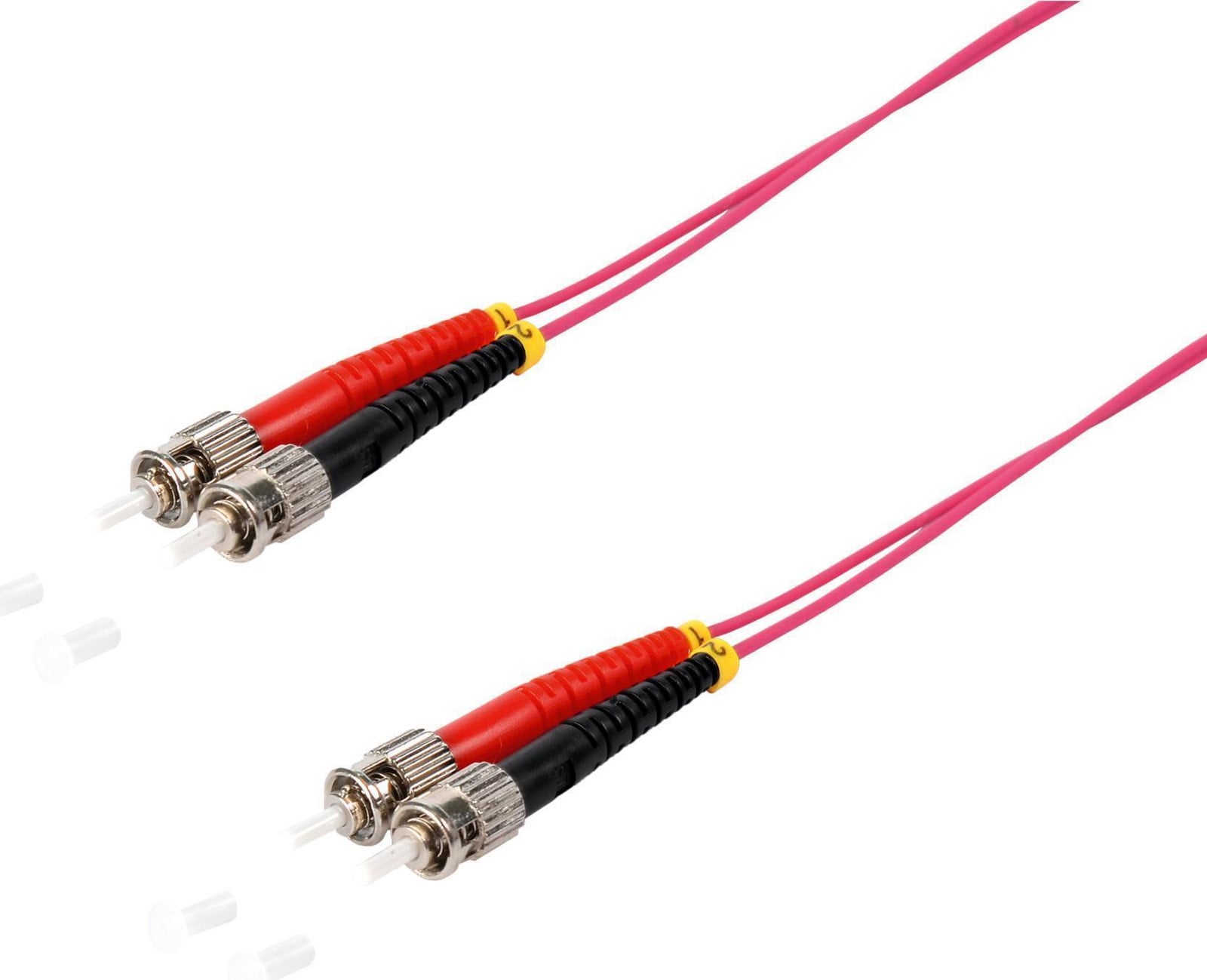 S-CONN Dubbelgeëindigde patchkabel ST/ST, OM4, 50/125µ, paars, 3,0 meter