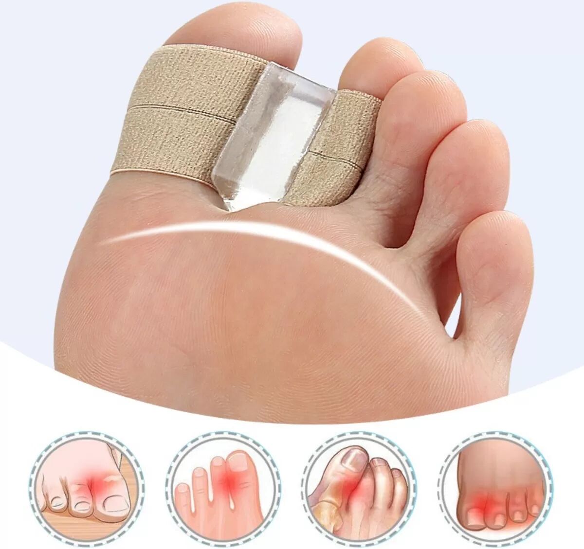 INF Doppelloch-Zehenspreizer 4 Paare - Hallux Valgus Korrektur & Zehenausrichtung
