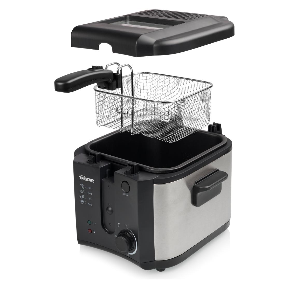 Tristar Friteuse FR-6878 - 2,5 liter - 1600W - Inklapbaar handvat - RVS/Zwart (2.50 l) (FR-6878)
