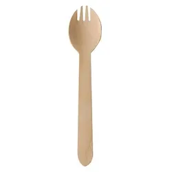 PapStar 88126 100 Göffel, Holz, 16cm