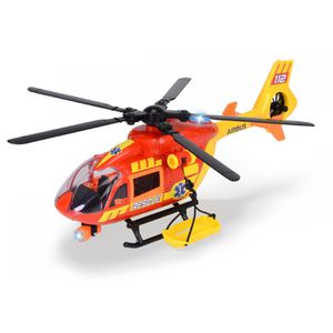 Dickie-Toys Fluggerät Airbus Rettungs-Hubschrauber, mit Aufzieh-Propeller, Licht, Sound & Zubehör, Länge 36 cm