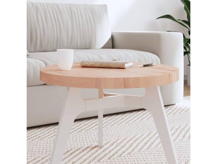 PTUGUOF Tischplatte Rund Massivholz Buche 60 cm Durchmesser Ersatztischplatte für Couchtisch, Möbelprojekte, glatte Oberfläche, feucht abwischbar