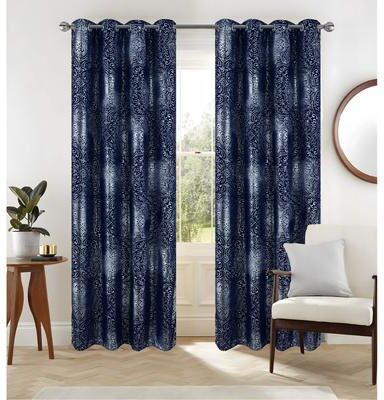RT Designer Collection "Helena Metallic Foil Privacy Window Curtain Panel 90"""