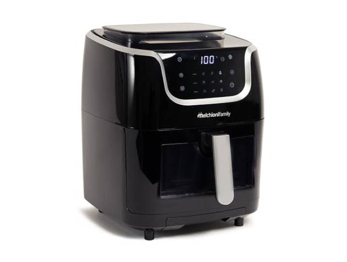 Heißluftfritteuse Melchioni Gioia 3in1 mit Dampf- und Kombifunktion, 6,5L Fassungsvermögen, 1,3L Wassertank, Touch-Display, 30 voreingestellte Programme, Timer, Temperaturregelung, 1700W