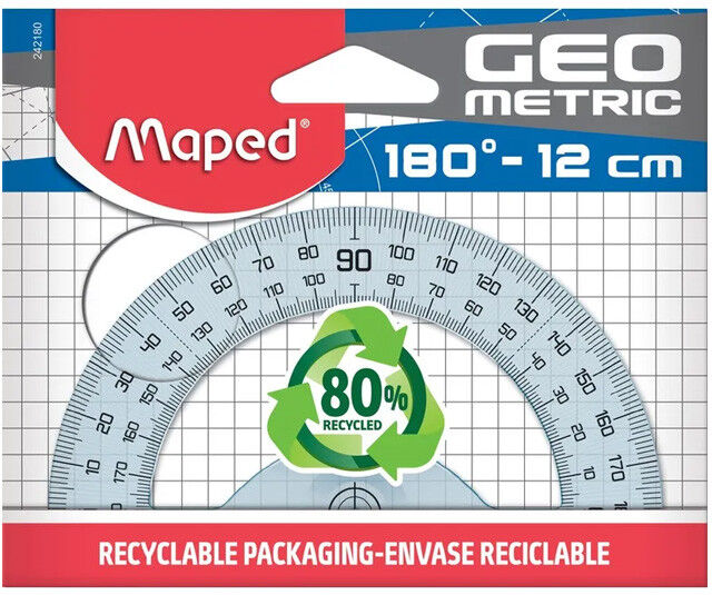 Rapporteur 12 cm 180° Geometric transparent - Maped