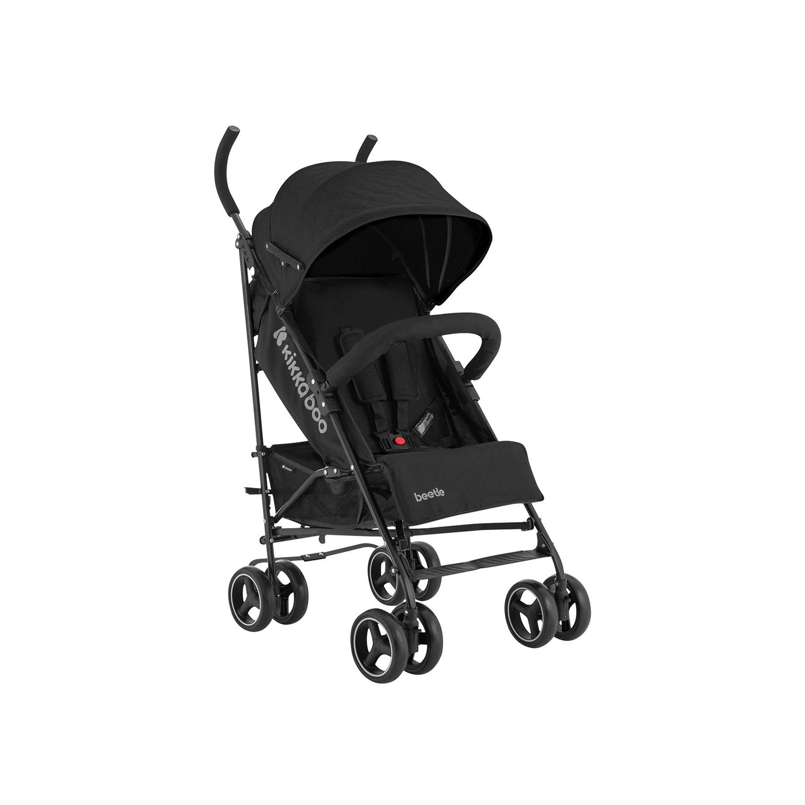 Kikkaboo Kinderwagen Käfer, Stahlrahmen, Korb, abnehmbare Vorderräder, Fußstütze schwarz