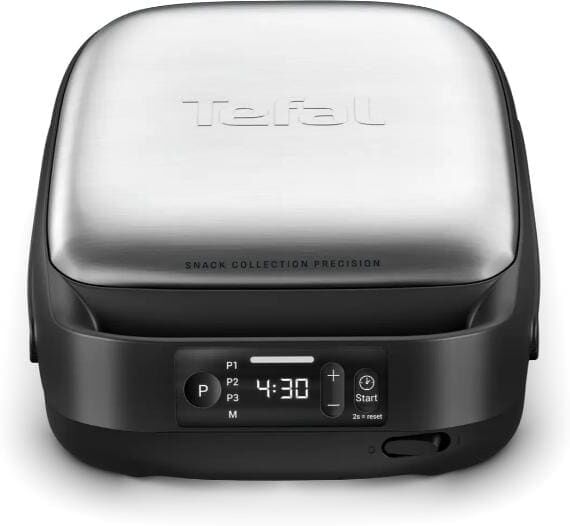 Tefal Sandwichmaker "Snack Collection Precision", silber (edelstahl, schwarz), B:23,9cm H:16,6cm T:29,7cm, Sandwichmaker, Sandwiches & Waffeln, 3 Programme, digitaler Bildschirm, Timer, Sandwichmaker edelstahl, schwarz Einheitsgröße