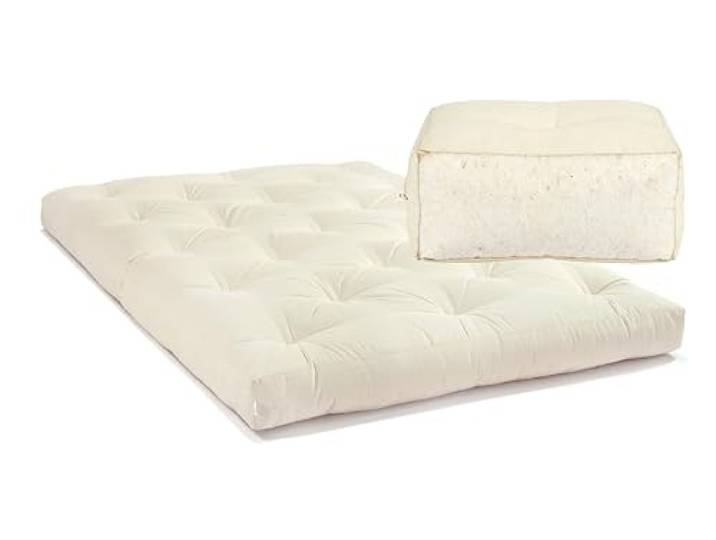Futon matratze Japanischeaus 100% natürlicher Baumwolle mit den Maßen 140 x 200 x 14 cm (Breite, Länge, Dicke), ideal für die Verwendung auf japanischen Tatami.