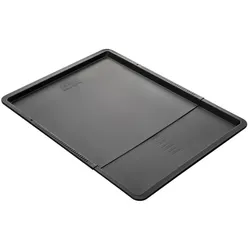 Zenker Black Metallic Plätzchenblech Ausziehbar, Plätzchen Blech, Backblech, Kuchenblech, Antihaft Classic, Schwarz, L 37-52 cm, 6537