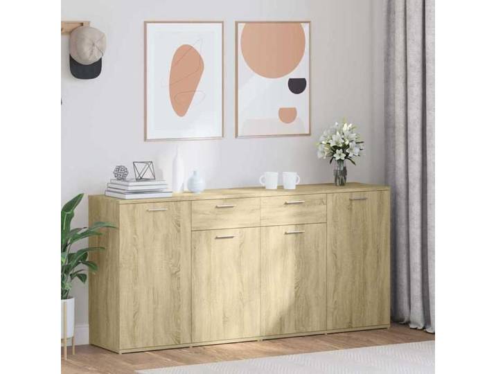 ELORAN Buffet bas Contemporain - Meuble Commode - Buffet de Rangement - Chêne sonoma - 160x36x75 cm - Bois d'ingénierie 59070