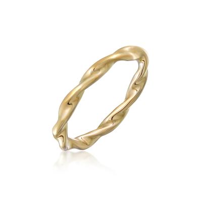 Silberring ELLI "Ring Bandring Stapelring Gedreht für Damen" Gr. 52, gold, Fingerringe, Damen, 52, Messing, Silberring