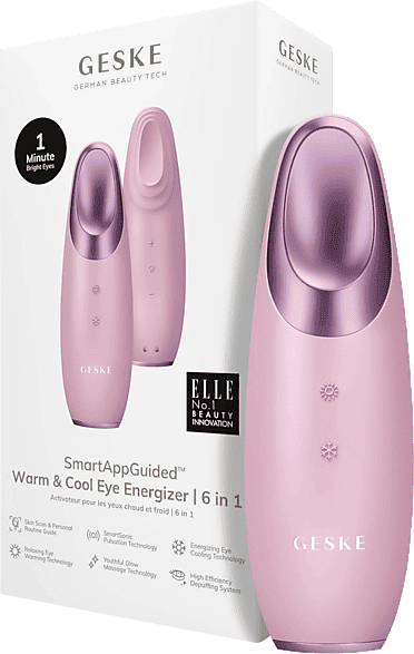 Rejuvenecedor facial - Geske Warm & Cool Eye Energizer 6 en 1, Reduce hinchazón alrededor ojos, IPX7, Rosa