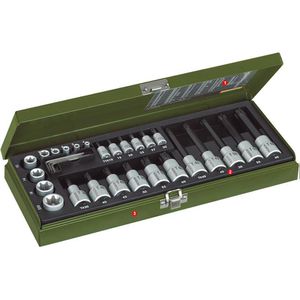 Proxxon Steckschlüssel TX, 23103, 29-teilig, E4-E20 Schlüsselweite, 1/2 und 1/4 Zoll