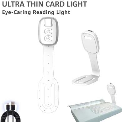 Uplift Picks Rechargeable Clip On Bookmark Book Light With Dimmable Travel Reading Lamp white