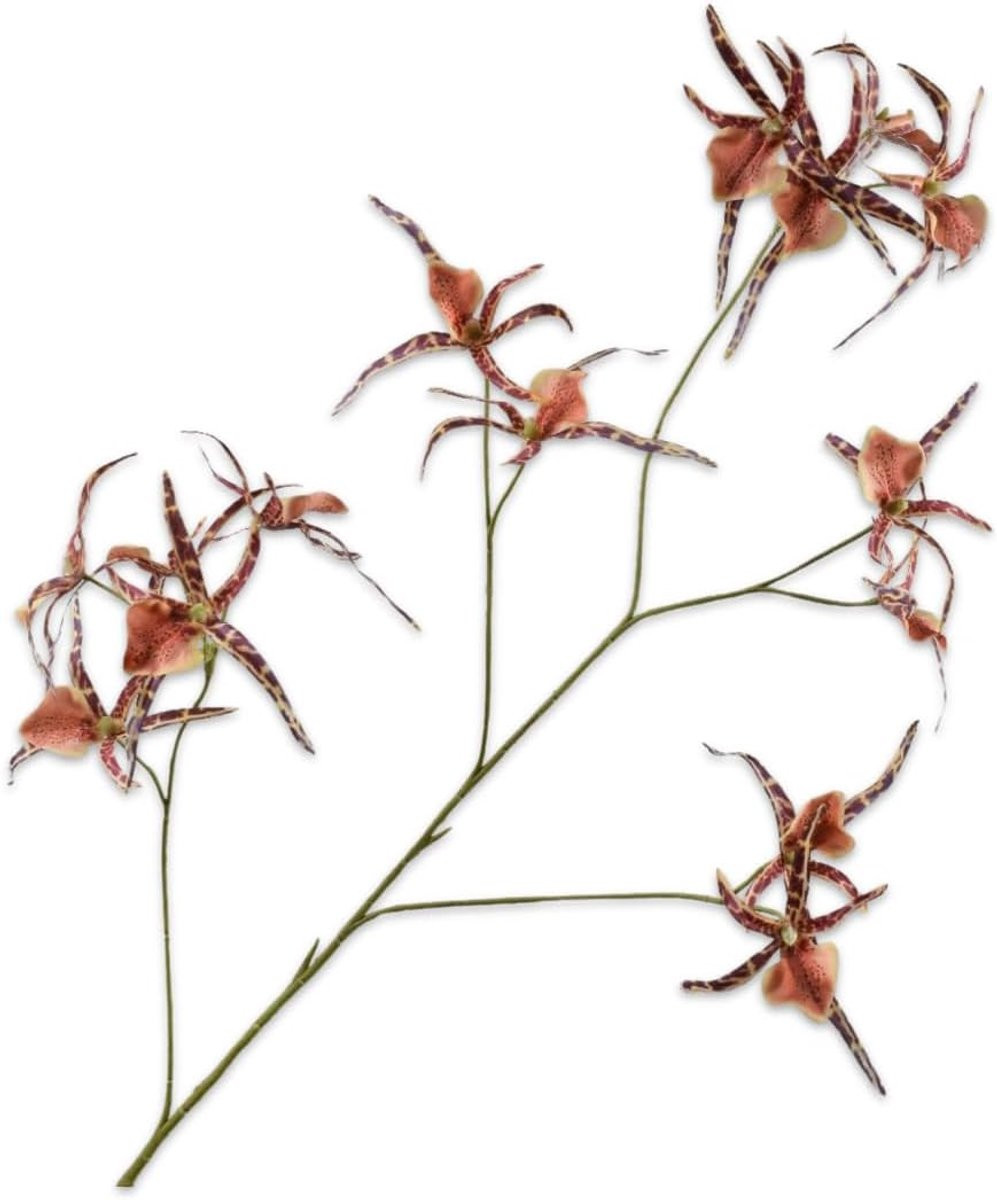 Silk-ka Kunstbloem zijden orchideeëntak, bruin, 100 cm