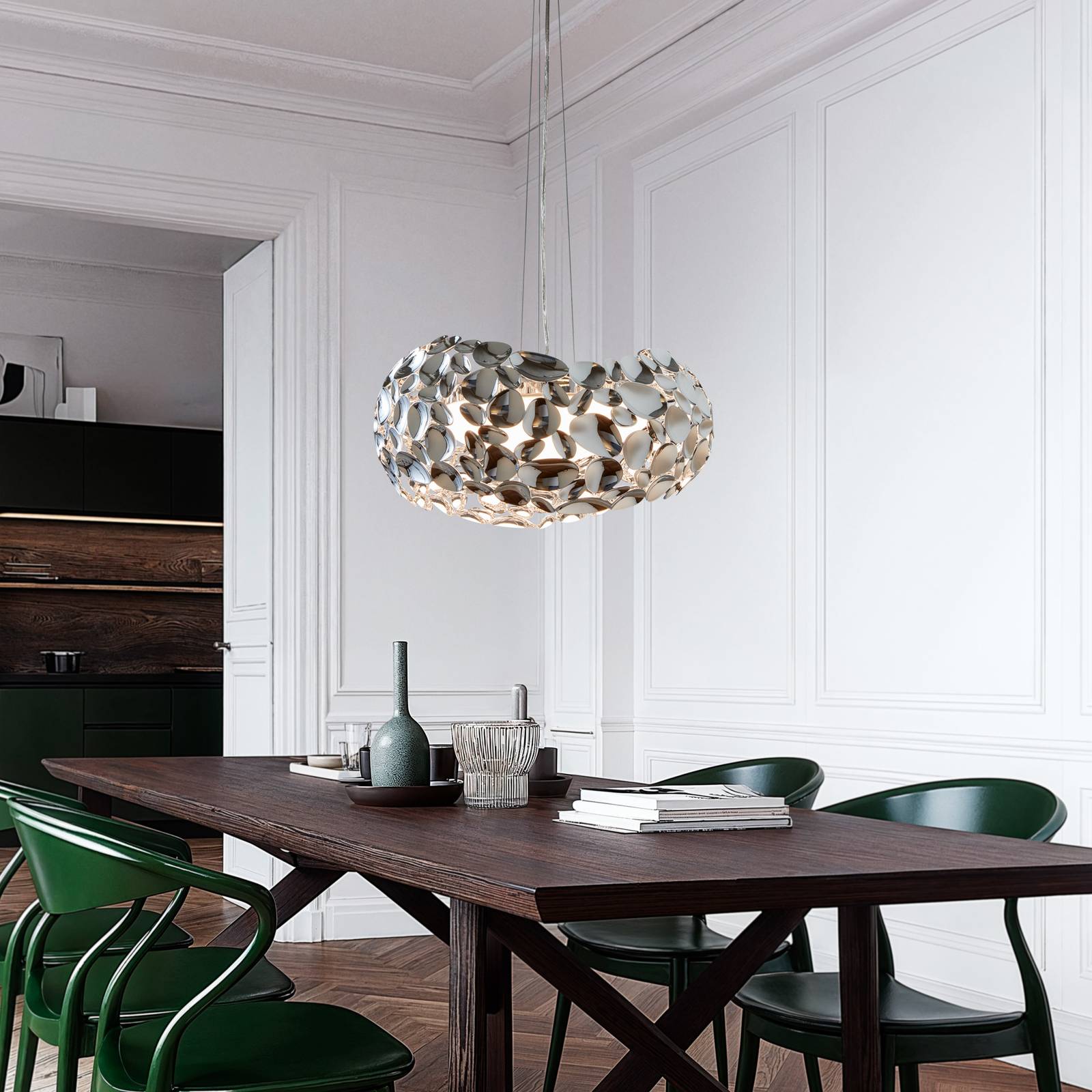 Schuller Valencia Lampa wisząca Narisa, chromowy / srebrny, salon / jadalnia, metal, design