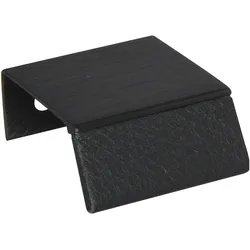 Furnipart, Möbelgriff, Griffleiste Möbelgriff Bench LA 20 L 40mm Alu schwarz gebürstet/Leder schwarz