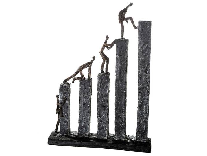 Skulptur, Grau, Bronzefarben, Kunststoff, Personen, 31x43x7 cm, stehend, Dekoration, Dekofiguren & Skulpturen, Skulpturen