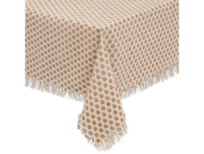 Atmosphera Createur d´interieur Tischdecke Indie Baumwolle 150/250 cm, Beige, Naturmaterialen, 150x250 cm, Heimtextilien, Wohntextilien, Tischwäsche, Tischdecken