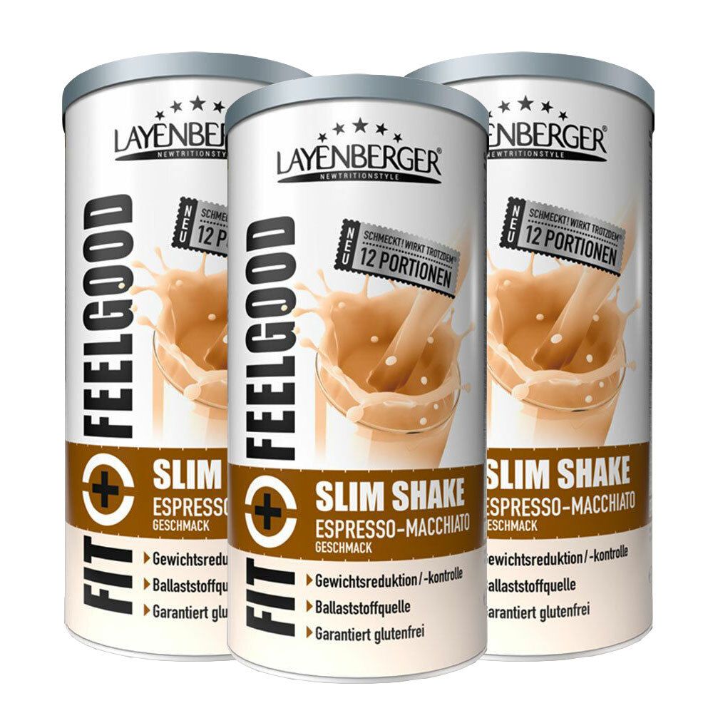 3x Layenberger Fit+Feelgood Slim Shake Espresso Macchiato 3x396 g Pulver