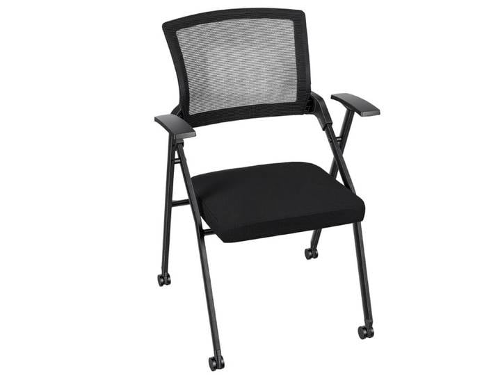 Chaise de Bureau - FLASIDU - Ergonomique Fauteuil - avec accoudoir rabattable - Support lombaire - Réglable en hauteur - Noir