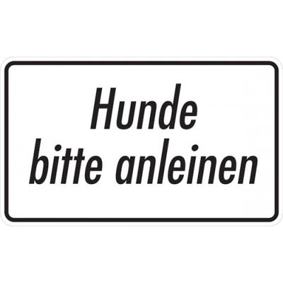 Hinweisschild, Hunde bitte anleinen, Aluminium, 120 x 200 mm - 200x120x0.45 mm Aluminium geprägt