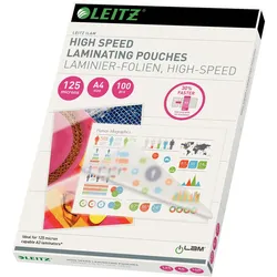 Leitz, Laminierfolie, iLAM Heisslaminierfolien Speed (A4, 100 Stk., 125 μm)