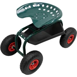 GARTENROLLSITZ Grün aus Stahl 360° drehbar/höhenverstellbar bis 150 kg