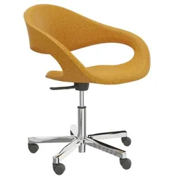 fm Büromöbel Drehsessel »ELAN« Hartbodenrollen orange, 66 cm