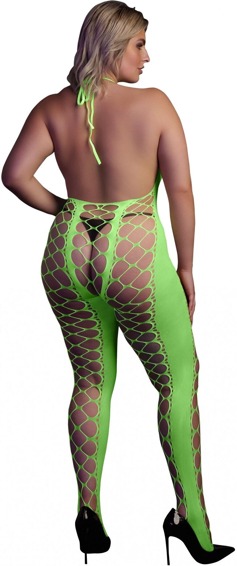 Ouch! Glow in the Dark Bodystocking neon - Green - XL/XXXXL
