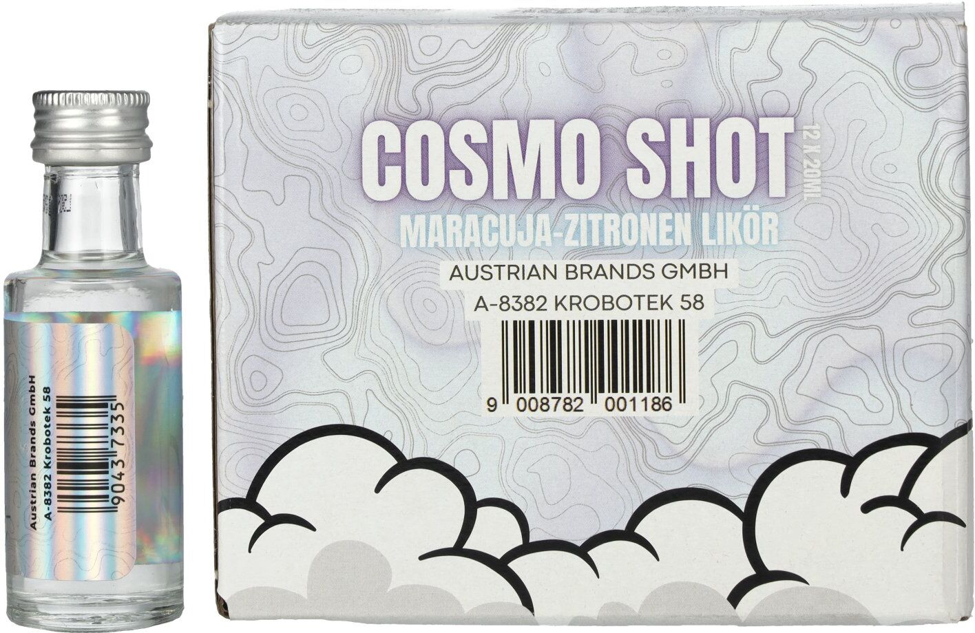 Cosmo Shot Maracuja-Zitronen Likör 17% Vol. 12x0,02l