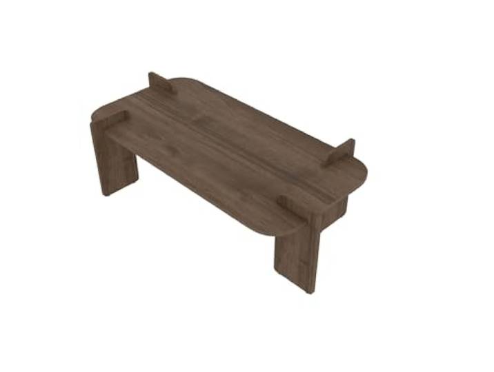 Hanah Home Modern Walnut Coffee Table, 120 x 60 x 35 cm 100% Melamine Coated Chipboard Stylish & Functional Design, Perfect for Living Room & Lounge Spaces
