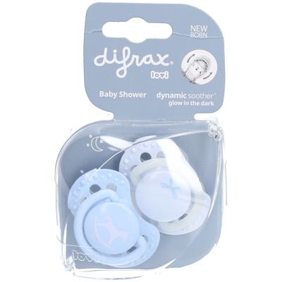 Difrax Fopspeen Dynamic Newborn Babyshower Blue 0-2m 2 St Schnuller