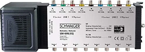 Schwaiger Sat-Multischalter 9 auf 8 Silber