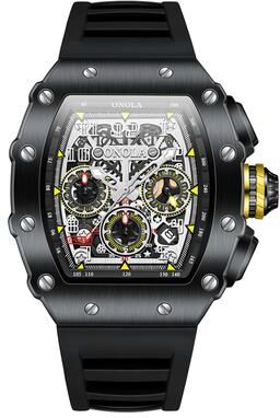 Fashion Sheath Luxury Men's Sports Watch: Multifunction Waterproof Quartz Timepiece With Luminous Dial black